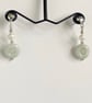 Jadeite and Freshwater Cultured Pearl Earrings - Image 1