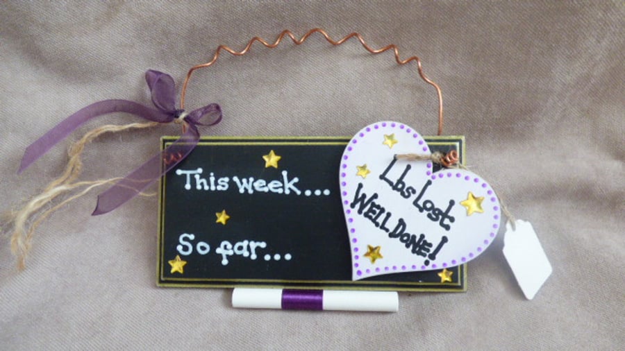Weight Loss Chalkboard Plaque FREE POST