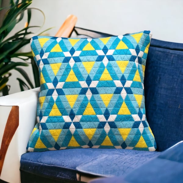Contemporary Needlepoint Cushion 