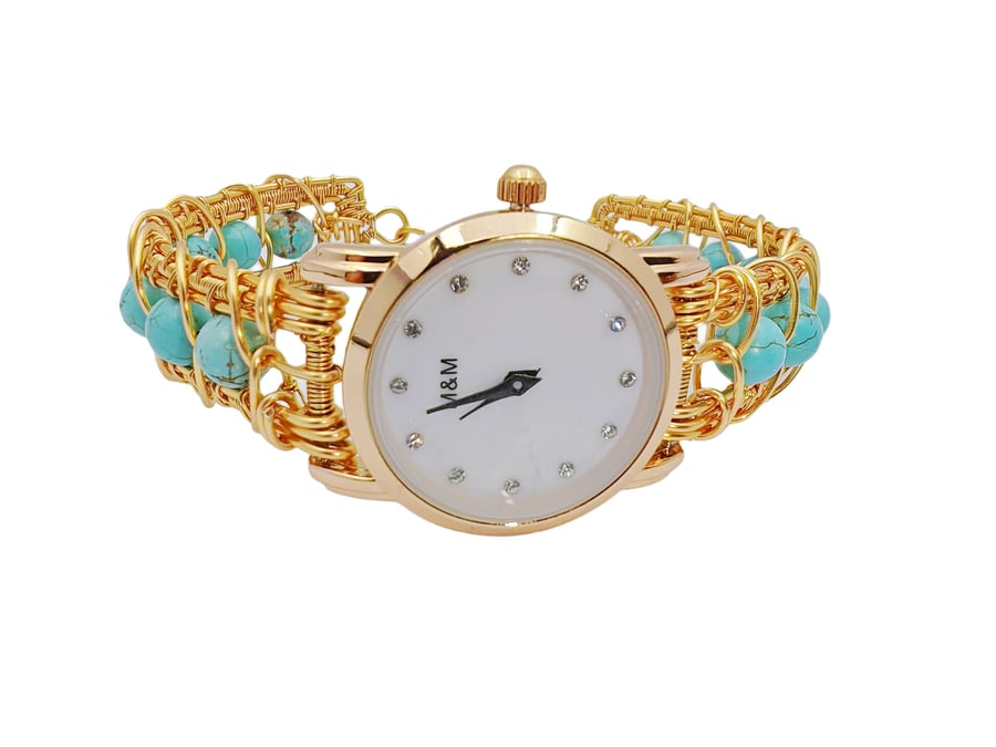 Unique handmade Watches for women pearl beads Bracelet Watch Beaded Wrist Watch 