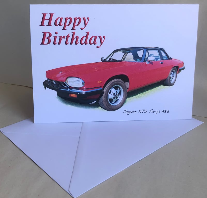 Jaguar XJS Targa 1986 - Birthday, Anniversary, Retirement or Plain Card