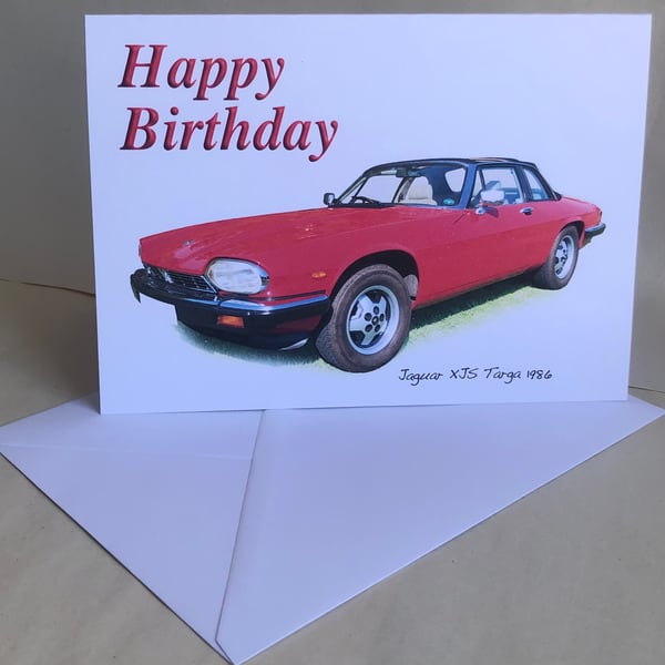Jaguar XJS Targa 1986 - Birthday, Anniversary, Retirement or Plain Card