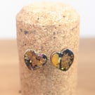 Summer bloom scrap mini heart studs