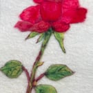 Hand Felted Rose Textile Artwork 