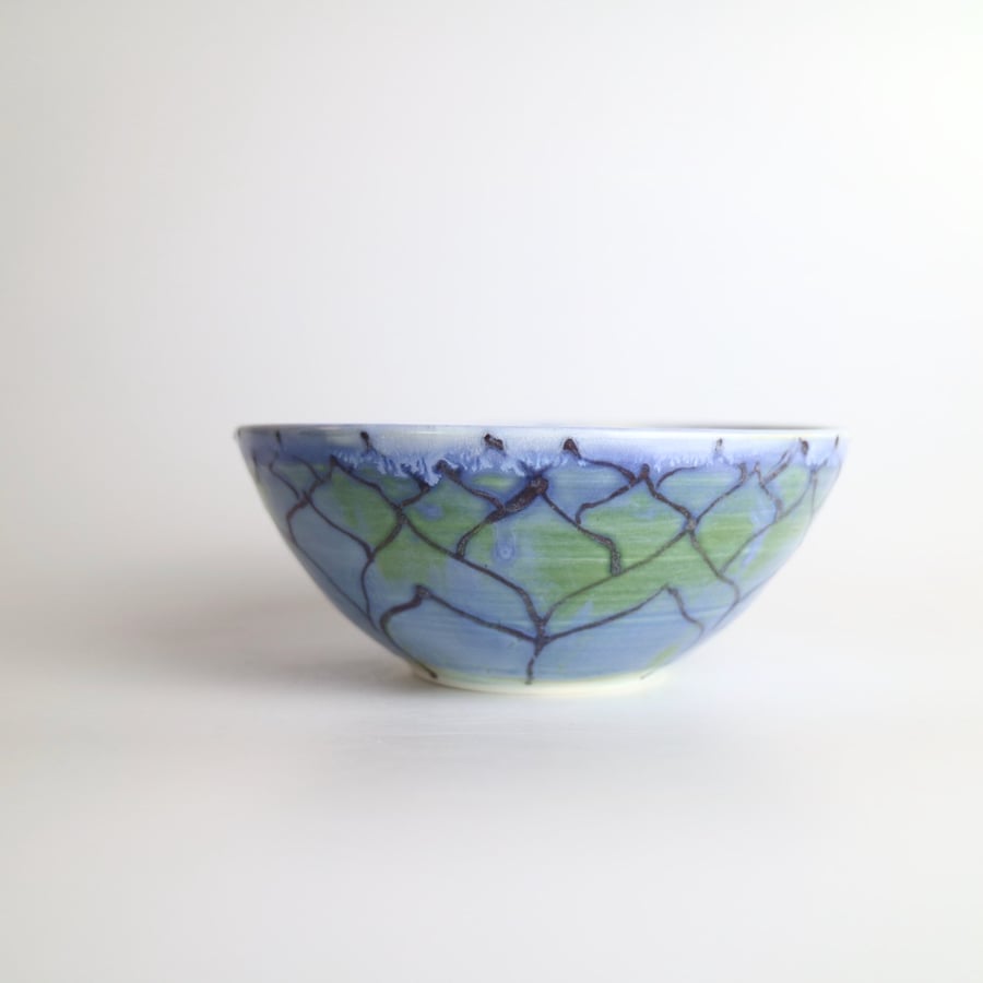Blue Ogee Ceramic Bowl