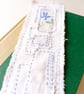 Hand Embroidered Bookmark - Blue Flower - Created using Upcycled Vintage Fabric - Image 5