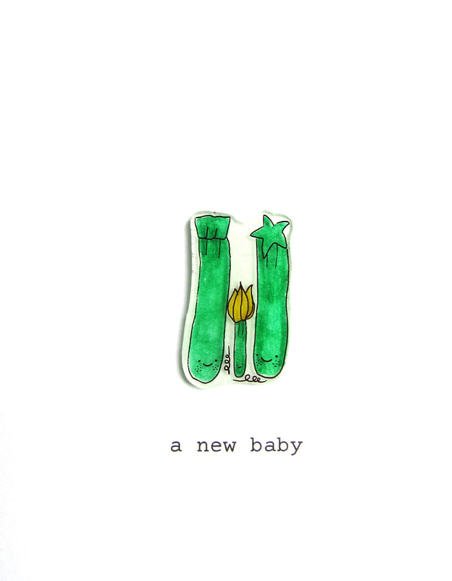 new baby card - courgette family