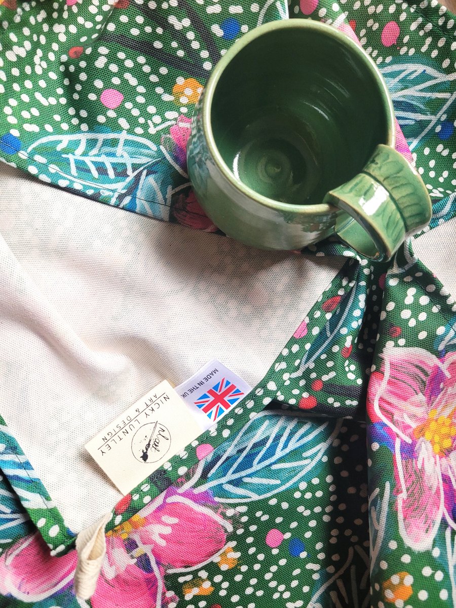 Green Floral Tea towel