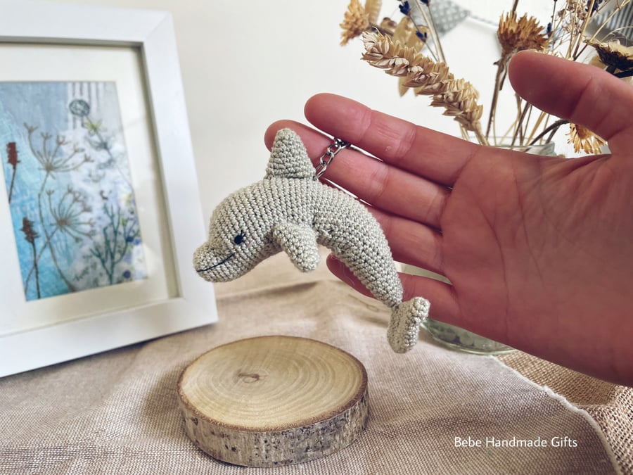 Image of Digital PDF pattern little dolphin Amigurumi Crochet Pattern, Keyring pattern