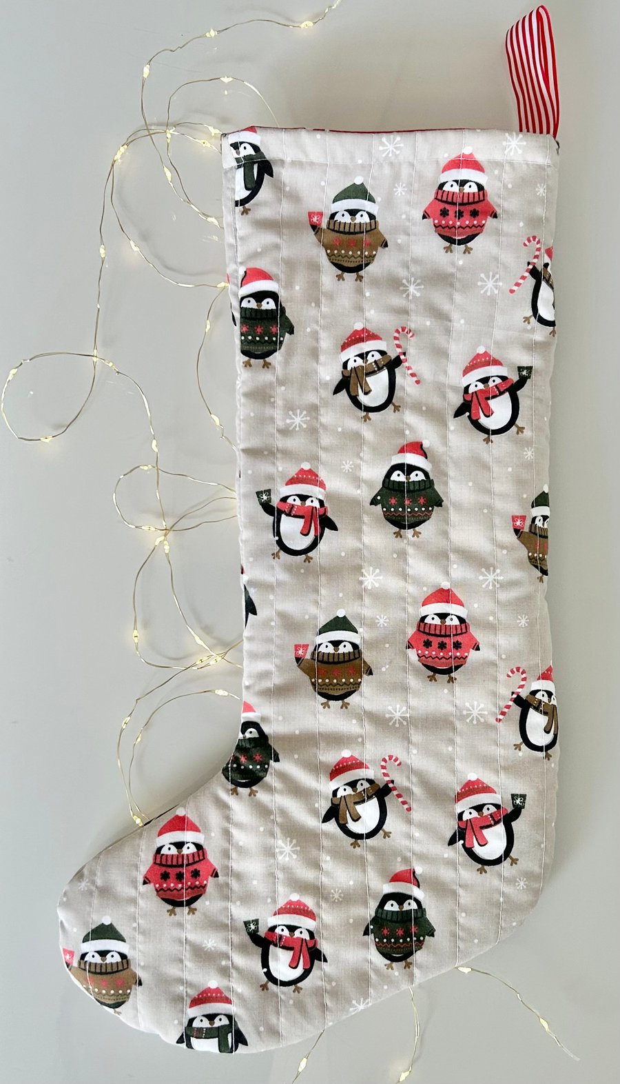 Quilted Christmas Stocking, Christmas robins