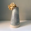 Tall ceramic vase for fresh or dried flowers, unusual pottery vase