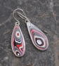 Kenworth fordite earrings - red, white and black - Image 3