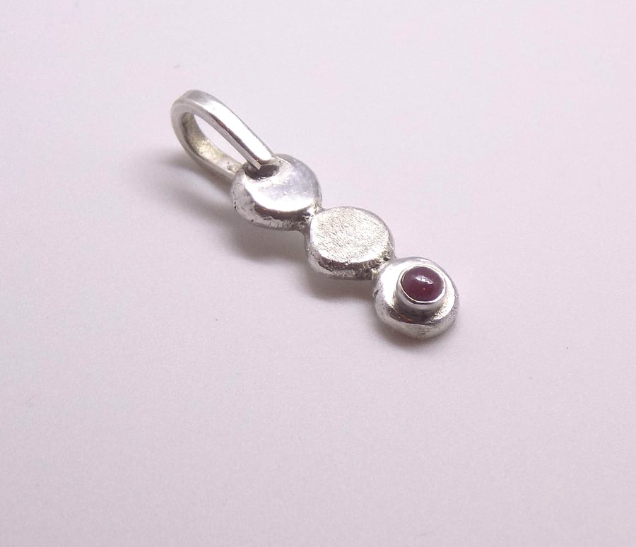 Sterling Silver and Ruby Stepping Stones Pendant