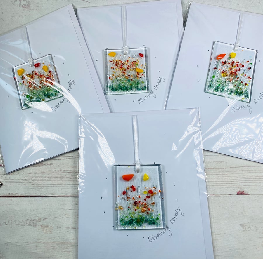 Fused glass keepsake card for any occassion 