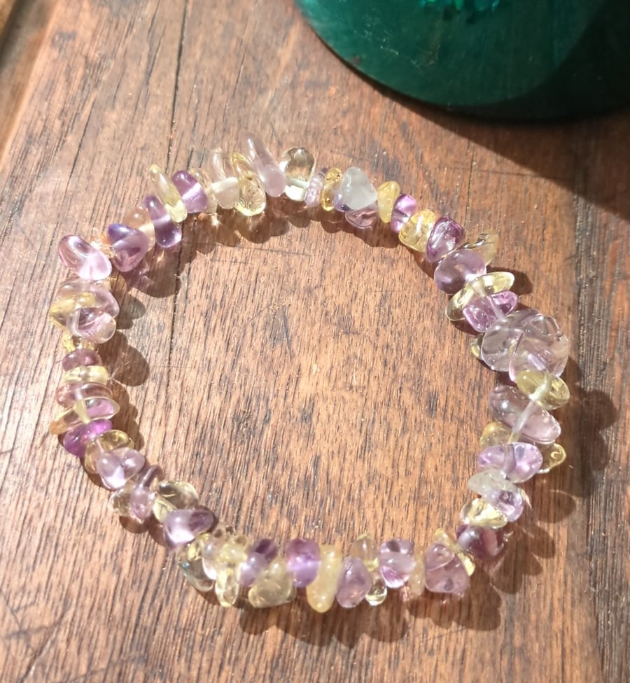 Mindset bracelet with amethyst and citrine