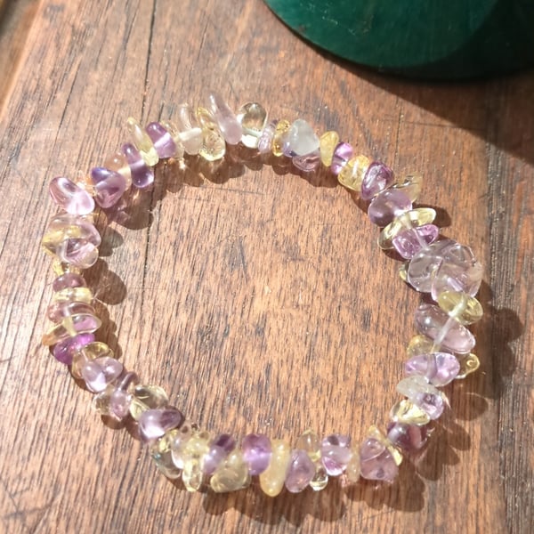 Positive mindset bracelet with amethyst and citrine