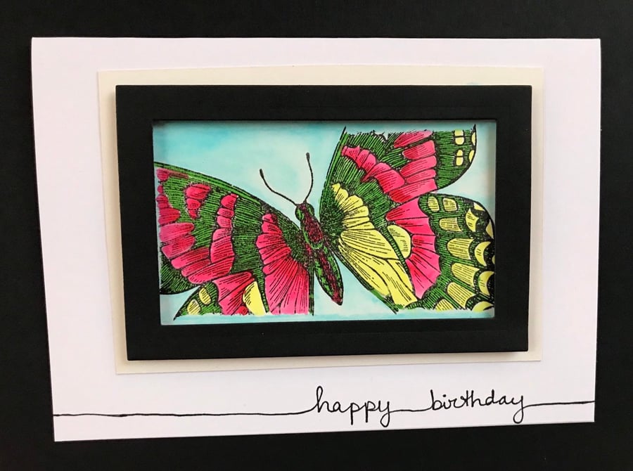 Birthday "Watercolour Swallowtail" Card 