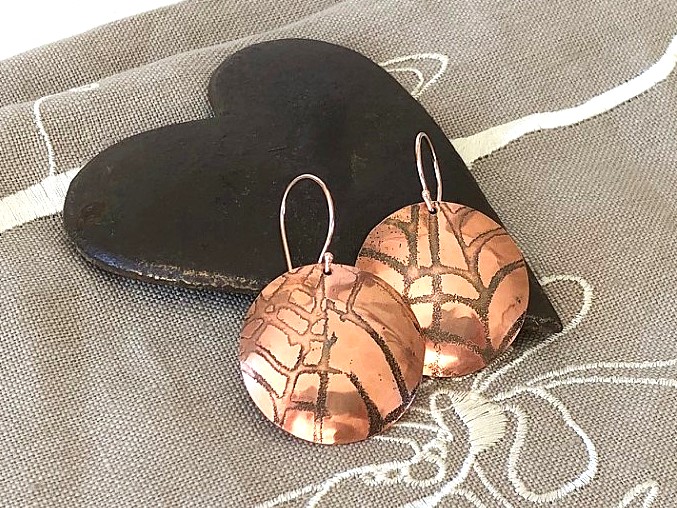 Recycled Bronze Domed Earrings 