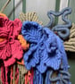 Macrame Wall Hanging with Handmade Flowers on Natural Driftwood - Image 7