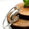Sterling Silver Chunky Biomorphic Bangle