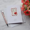 Valentine's Day With Love Heart Silver Wire 3D Luxury Handmade Card 