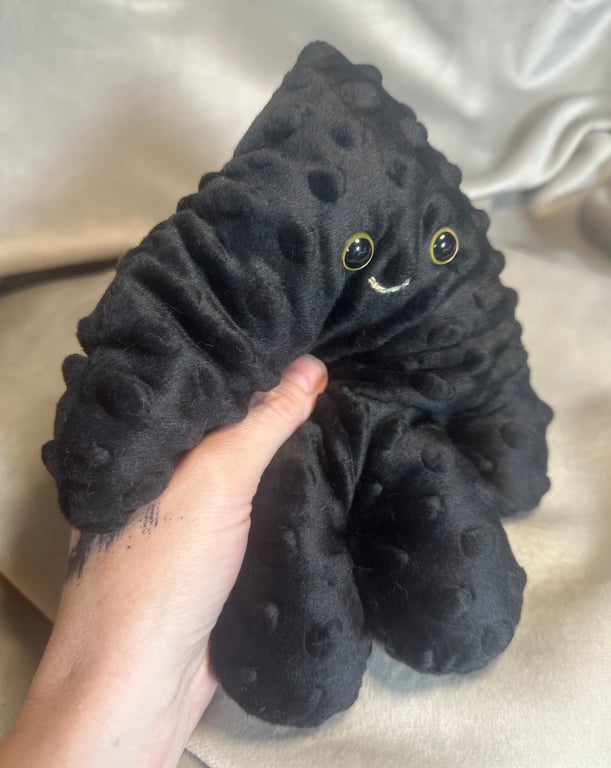 Handmade Yeti, Black Poppet, Weighted, Squishy, Soft, Emotional Support Plush