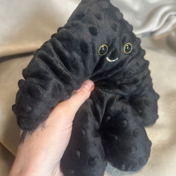 Handmade Yeti, Black Poppet, Weighted, Squishy, Soft, Emotional Support Plush