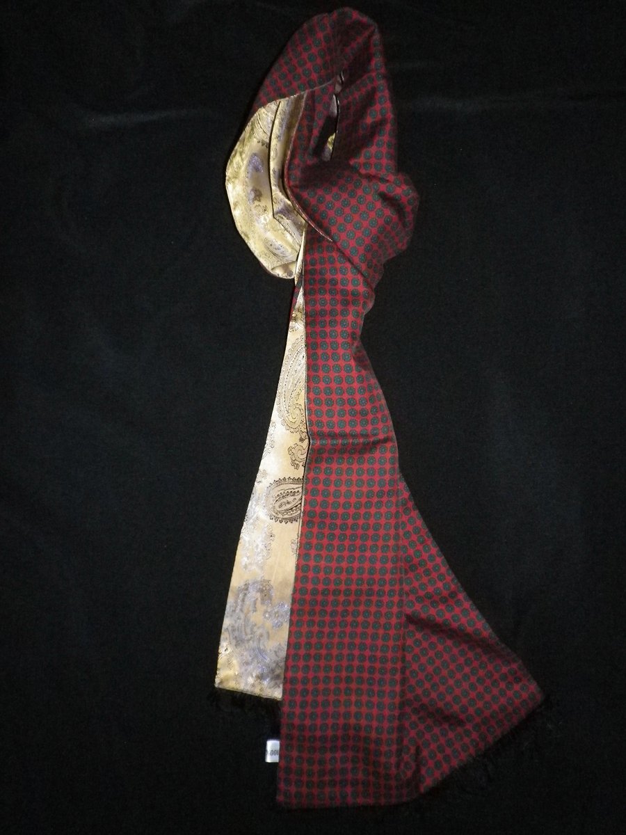 Reversible luxury pure silk scarf, 70x10", 175x25cm, great special gift.