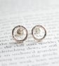Circle earrings, hammered silver stud earrings, sterling silver earrings