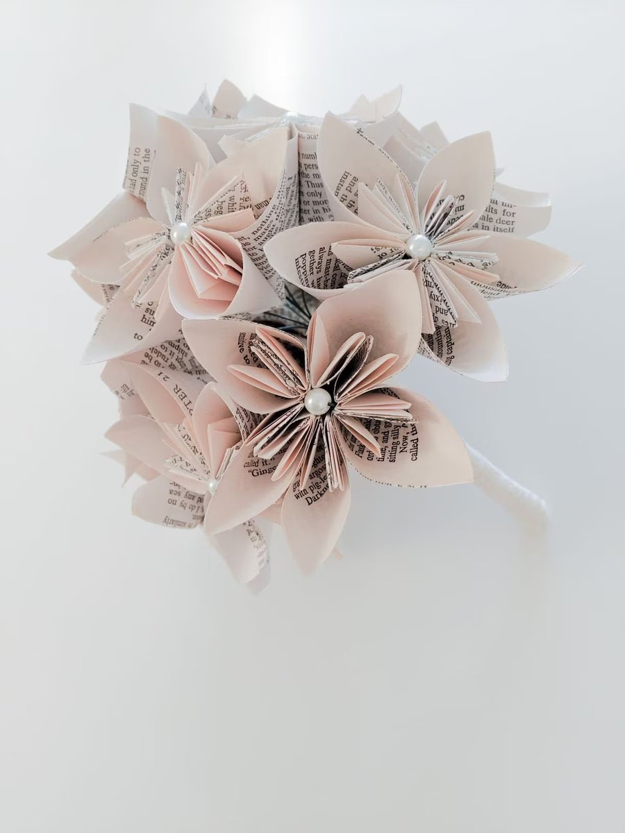 Paper bridal bouquet and wedding flowers