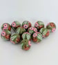 Polymer Clay Fox, Flower and Leaf Design Beads - Image 6