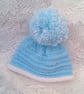 Baby's Knitted Blue and White 5 Piece Pram Set, Outdoor Clothes, Custom Make - Image 7