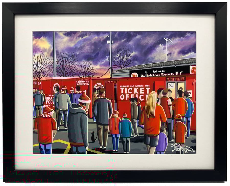 Brackley Town, Framed, St James Park Football Stadium Art Print 14" x 11" Frame 