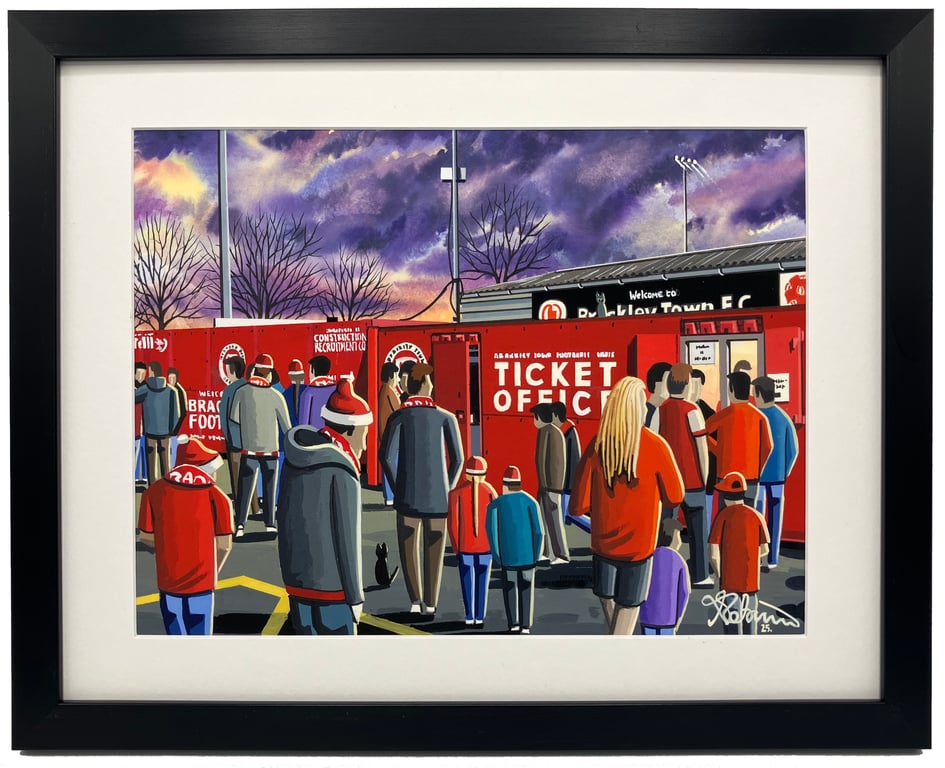 Brackley Town, Framed, St James Park Football Stadium Art Print 14" x 11" Frame 