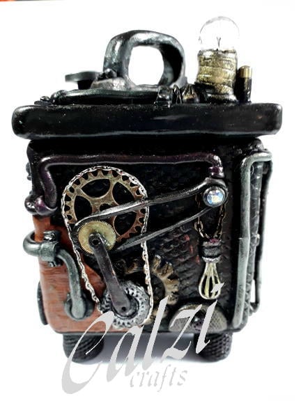 Polymer Clay Steampunk Industrial Trinket Box