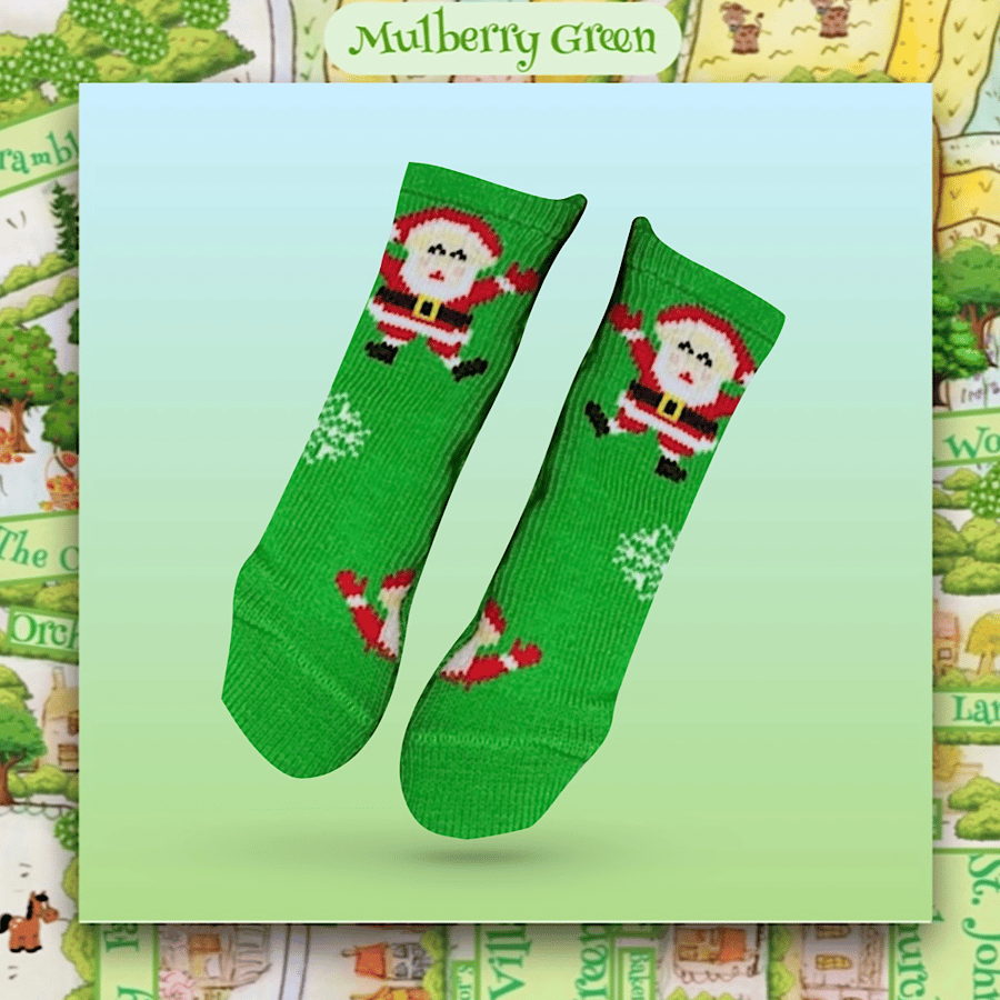 Reduced - Green Father Christmas Socks