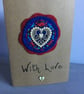Hand Embroidered Decorative Heart Card - Image 3