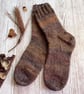 Hand Spun Hand Knitted Autumn Wool Socks