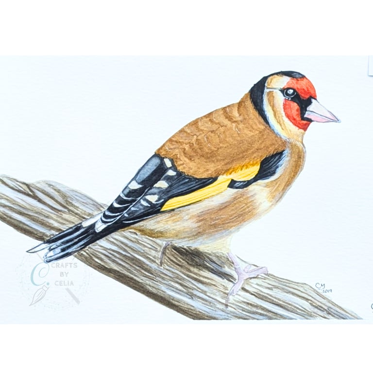Goldfinch Original Watercolour Painting 21 x 14 cm