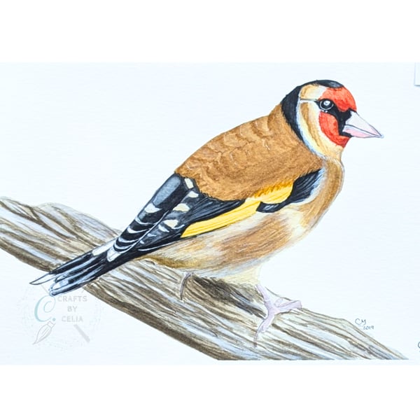 Goldfinch Original Watercolour Painting 21 x 14 cm