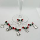 Christmas Themed Wine Glass Charms 