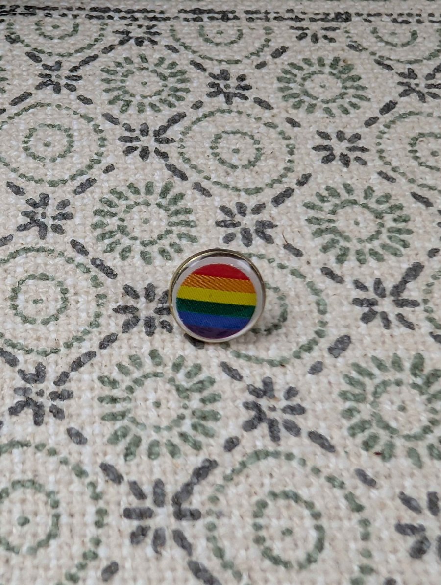 Pride Flag Pin - Pride Themed Pin - Small Resin Topped Pin Badge - LGBTQ