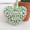 Ceramic heart floral decoration Thank You Teacher Gift Pottery heart