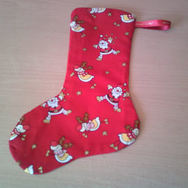 Comical Santa and Rudolph 10.5 inch stocking