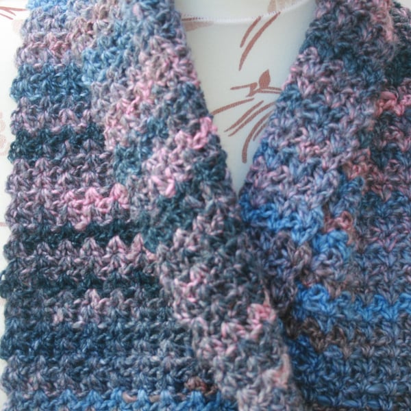 Variegated Crochet Scarf - Crochet Scarf - Suitable for All 