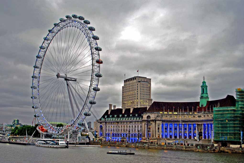 London Eye South Bank River Thames UK Photograph Print