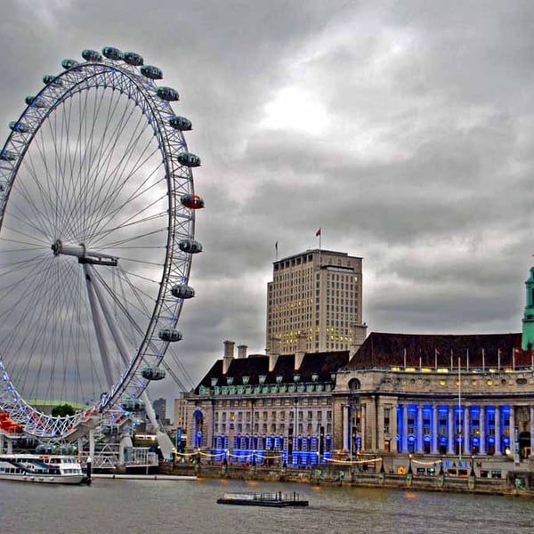 London Eye South Bank River Thames UK Photograph Print