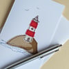 Embroidered Lighthouse Greeting Card