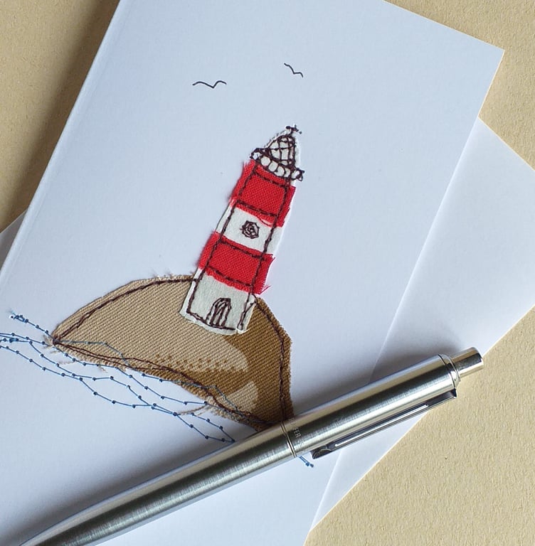 Embroidered Lighthouse Greeting Card