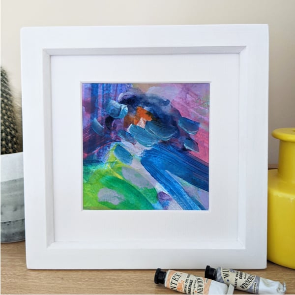 Mezzo Forte,  Small Framed Abstract Painting 